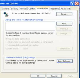 how to configure IE for proxy